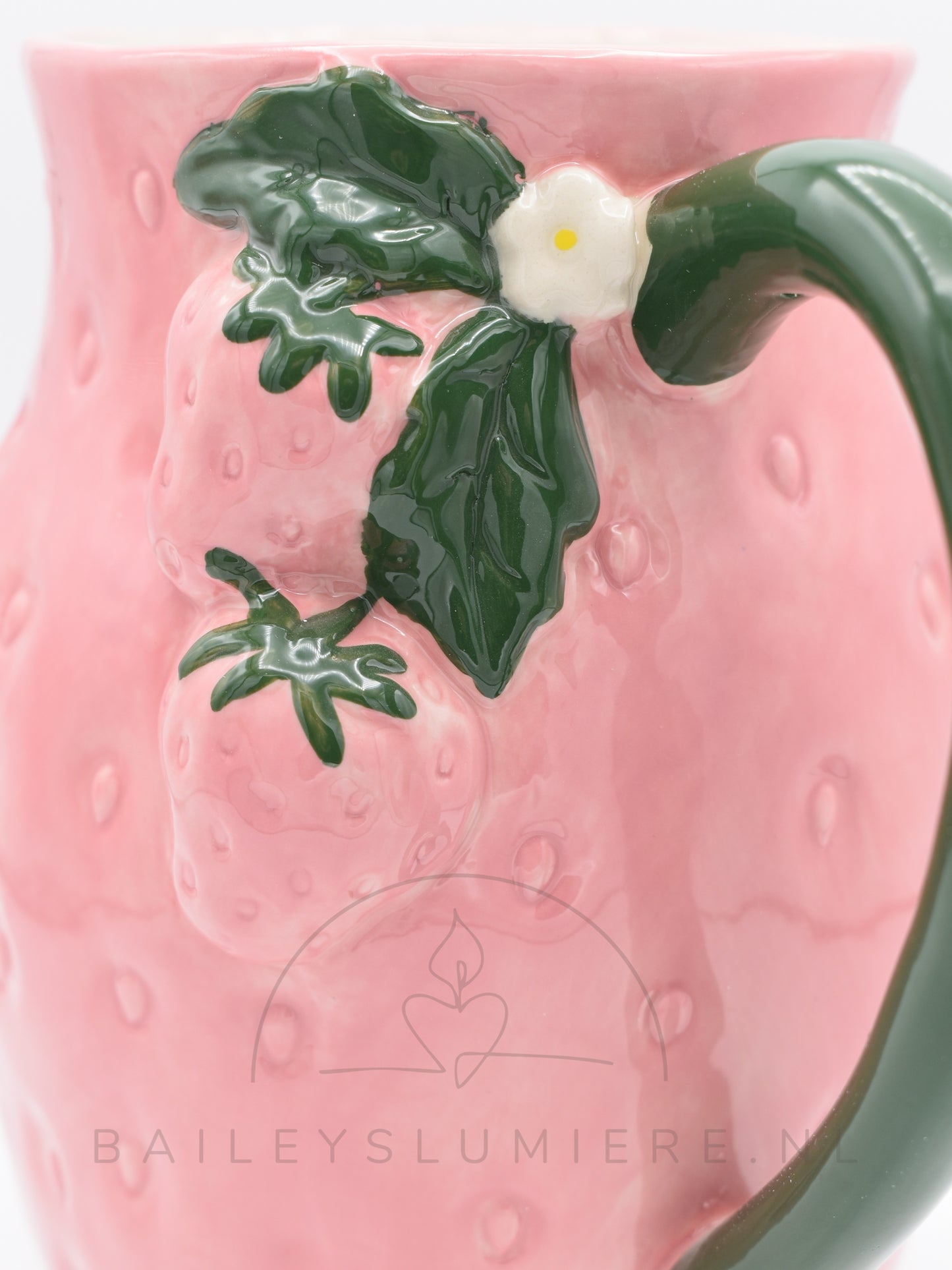 Aardbeien vaas, zacht roze