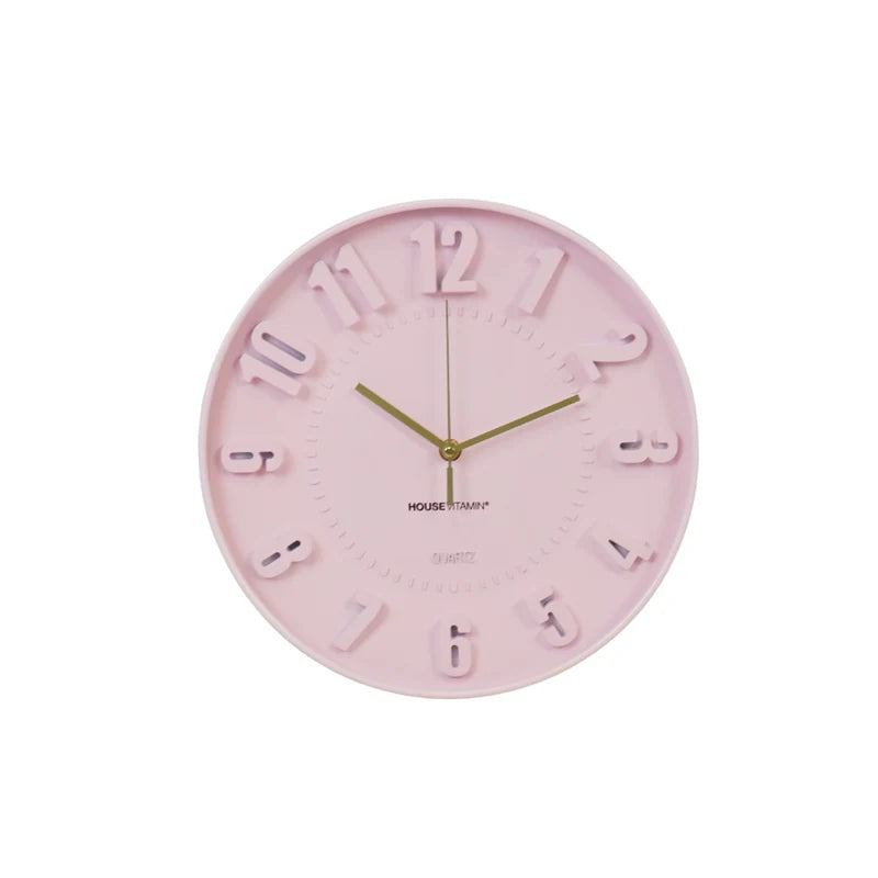 Klok- Wandklok Cijfers- Licht Roze