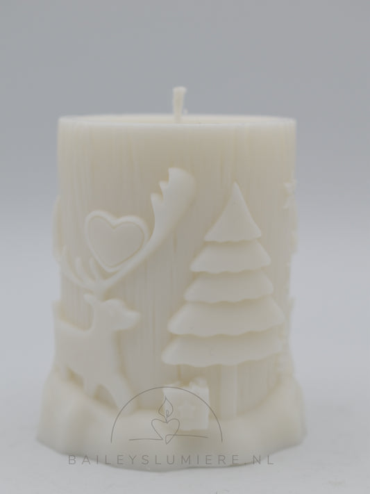 Stompe rendier kerst kaars