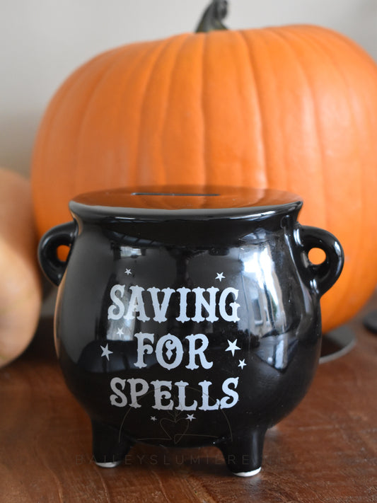 Zwarte heksenketel spaarpot  |  Saving for Spells | Magische decoratie