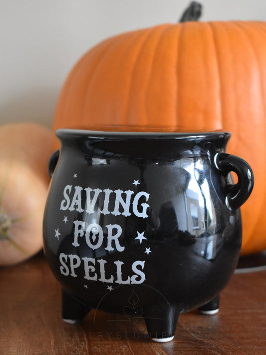 Zwarte heksenketel spaarpot  |  Saving for Spells | Magische decoratie