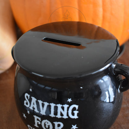 Zwarte heksenketel spaarpot  |  Saving for Spells | Magische decoratie
