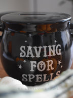 Zwarte heksenketel spaarpot  |  Saving for Spells | Magische decoratie