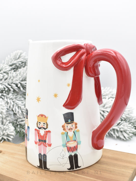 Notenkraker kerst kan met strik