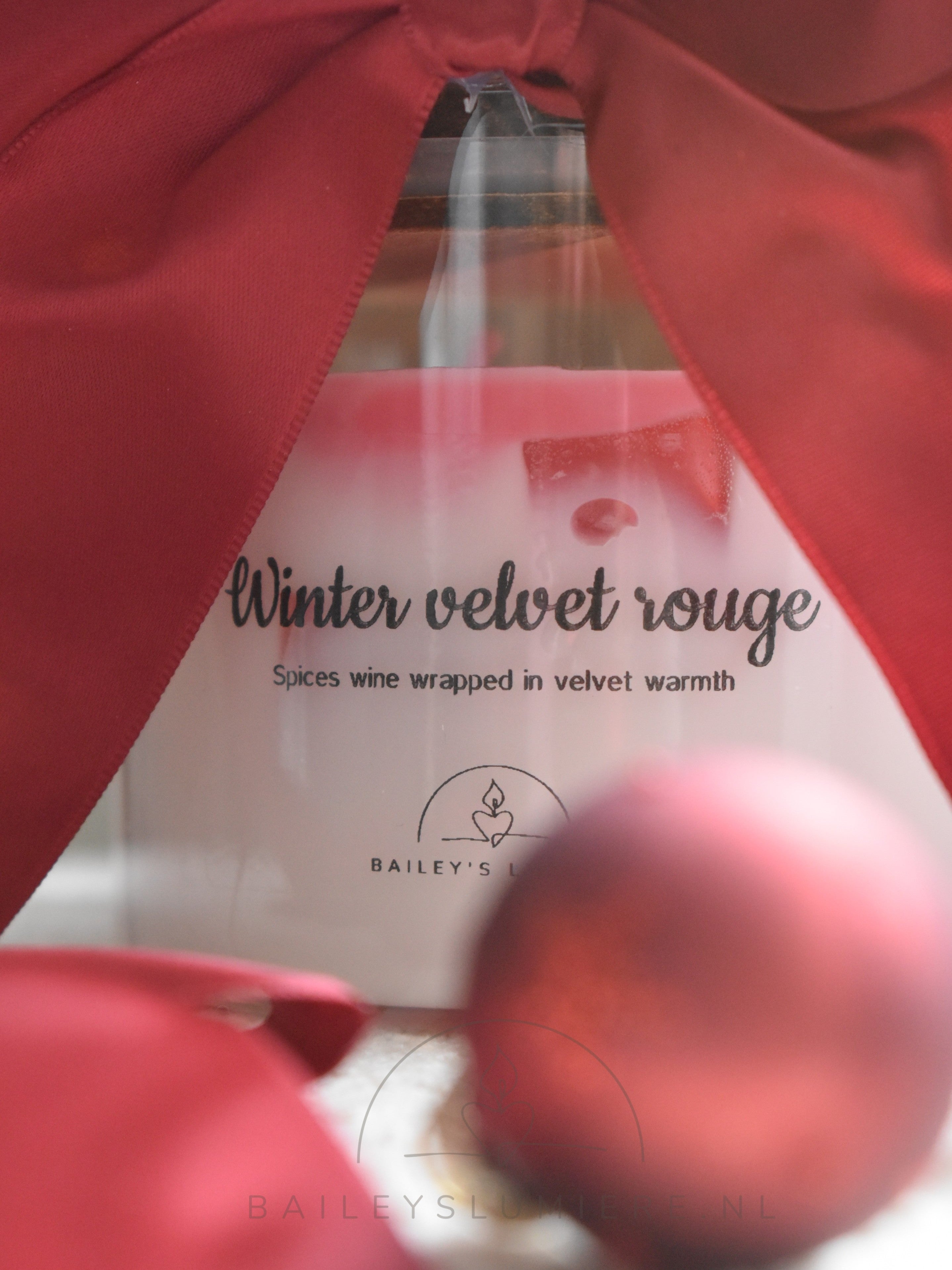 Winter velvet rouge, hand gegoten Luxe Geurkaars