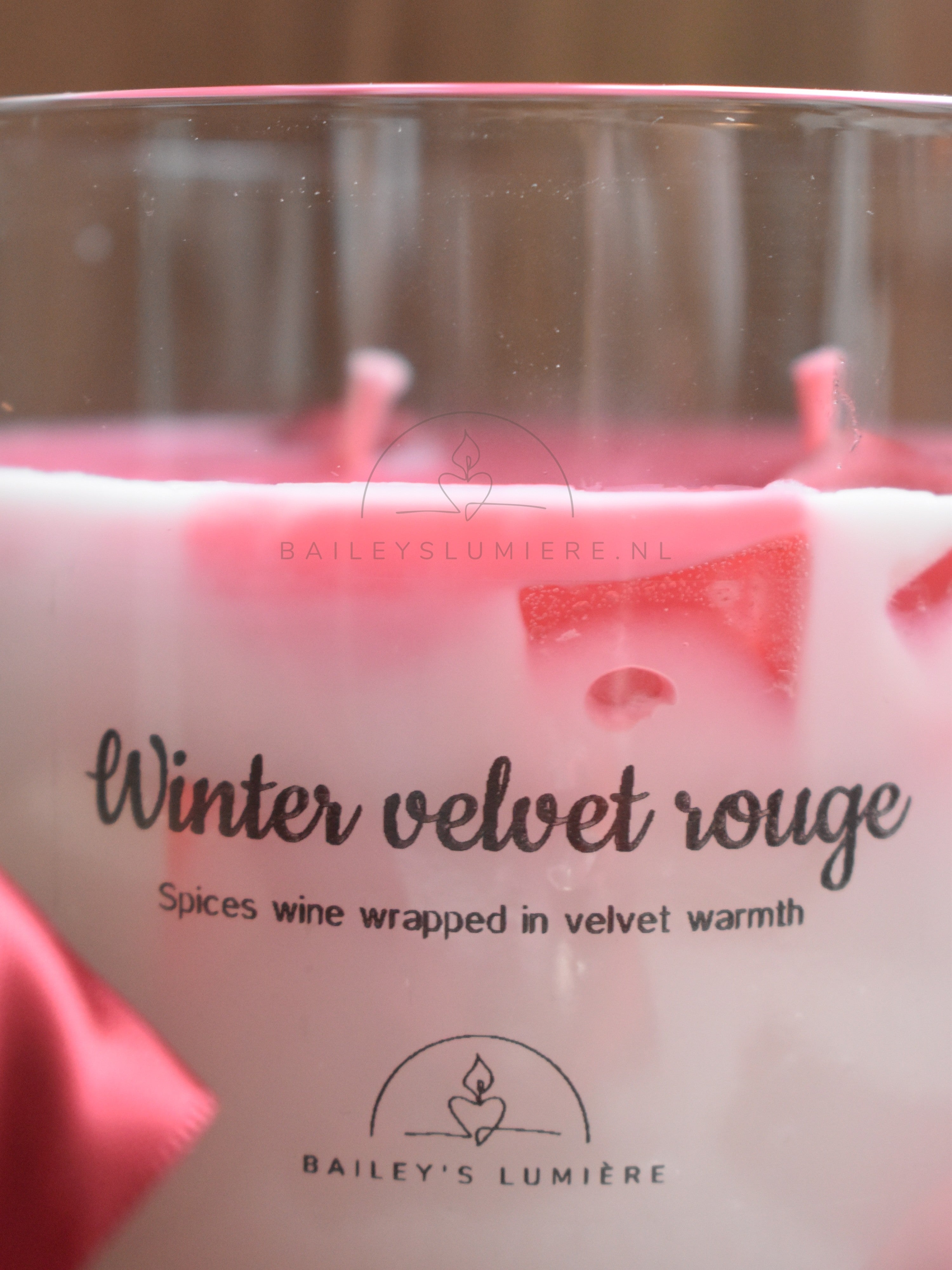 Winter velvet rouge, hand gegoten Luxe Geurkaars