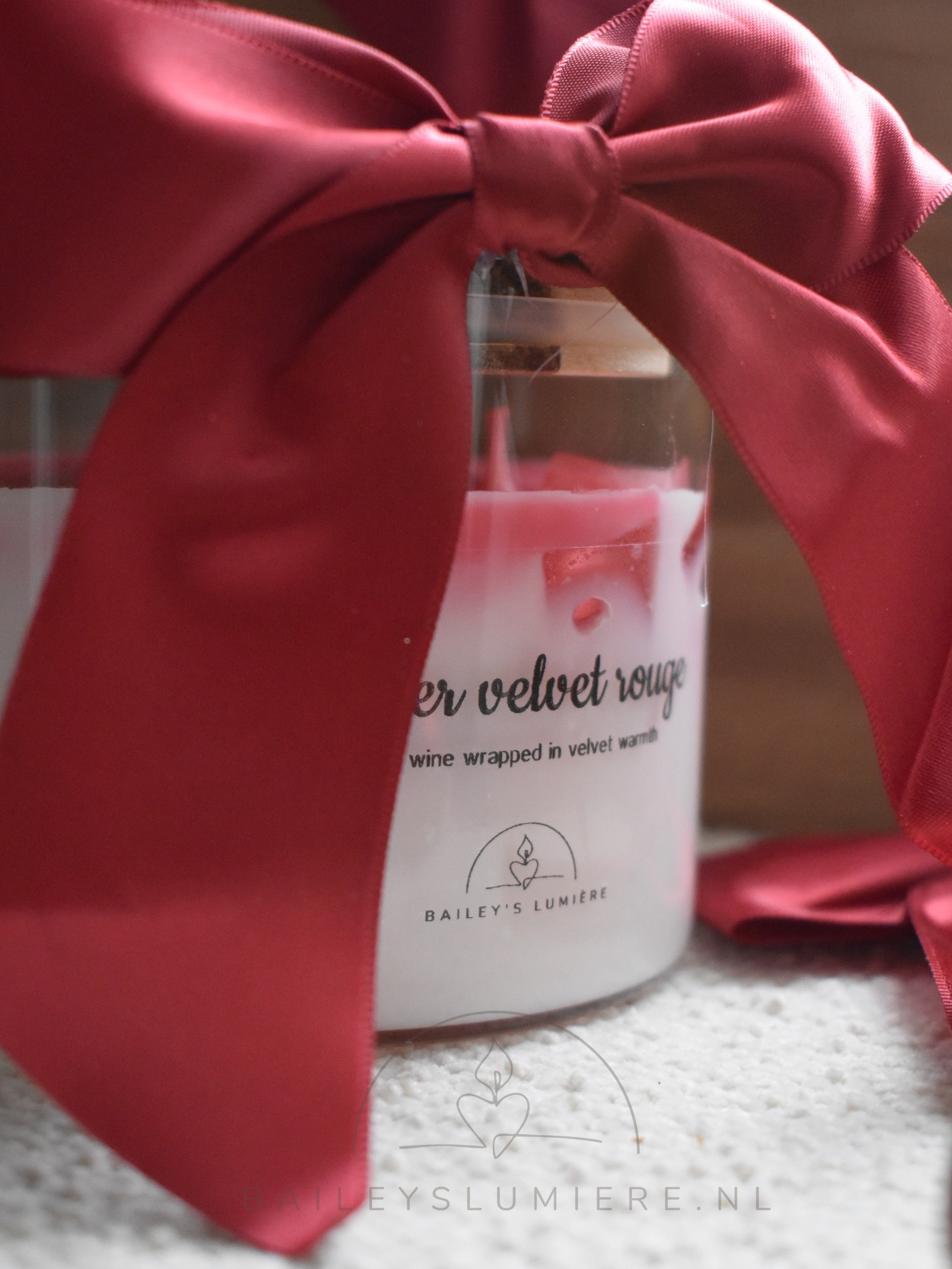 Winter velvet rouge, hand gegoten Luxe Geurkaars