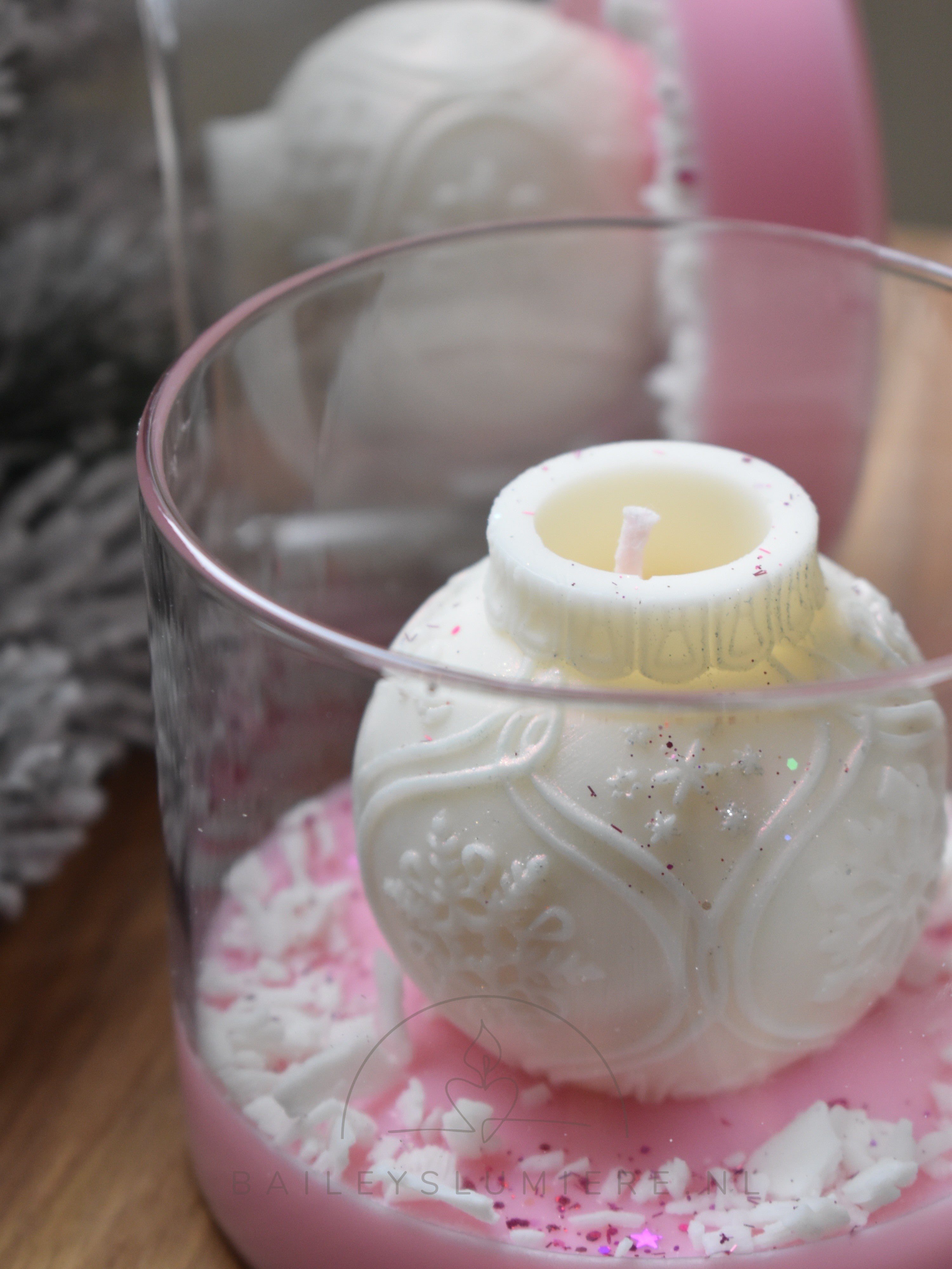 Pink Christmas met Kerstbal