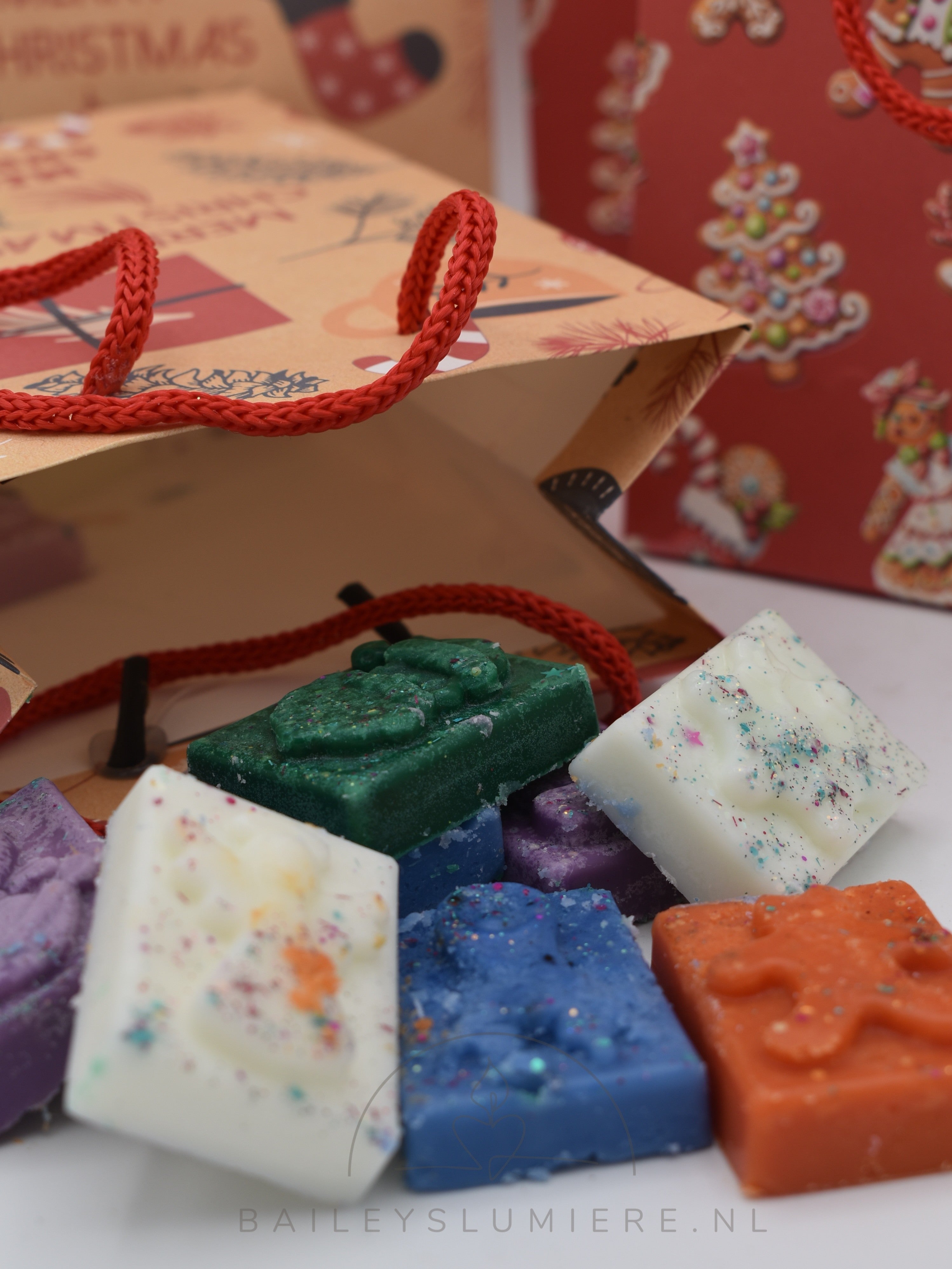 Luxe kerst cadeautasje met 12 waxmelts