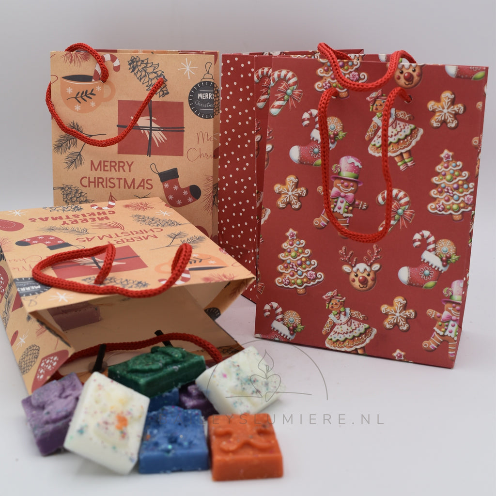 Luxe kerst cadeautasje met 12 waxmelts
