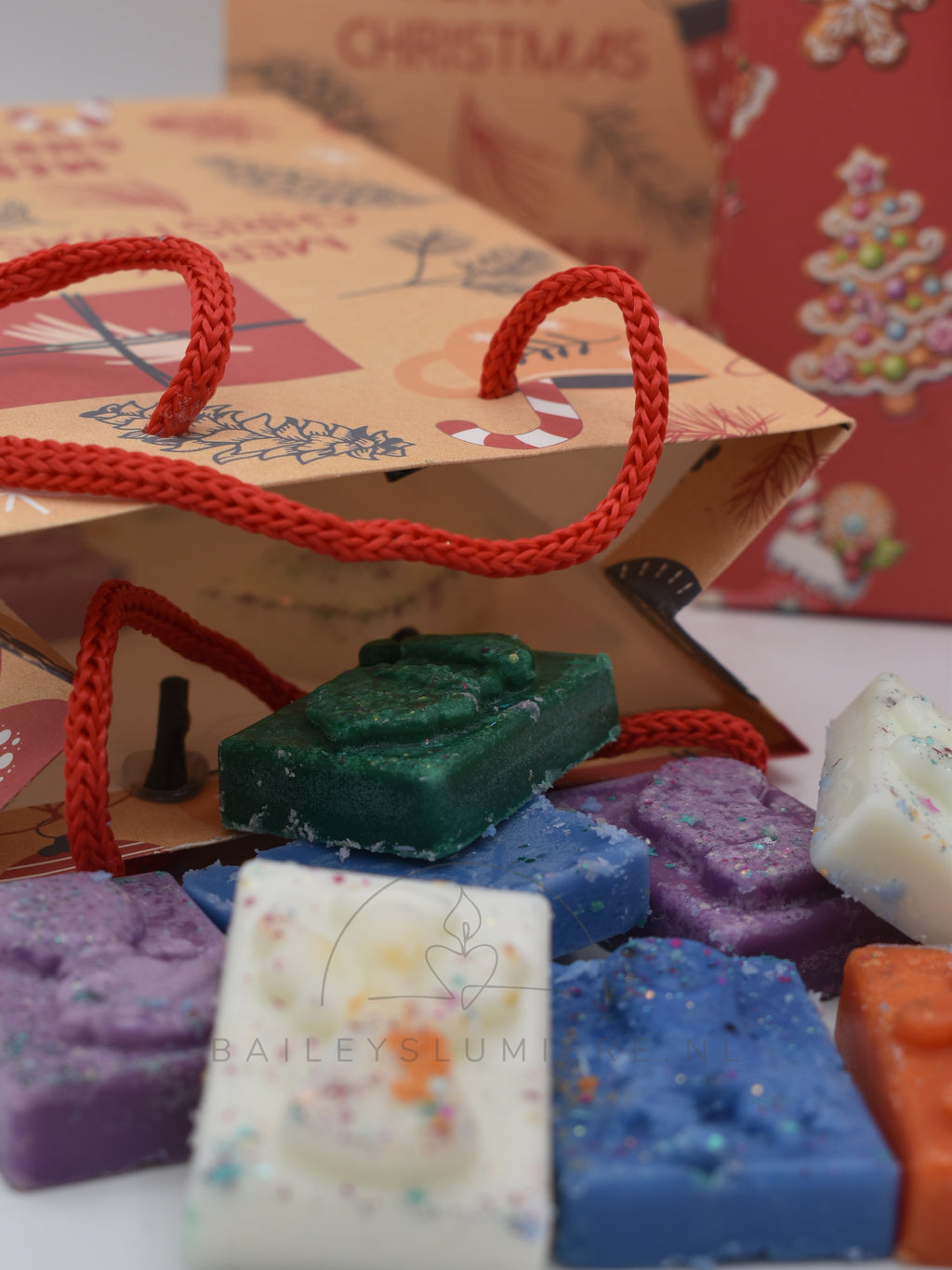 Luxe kerst cadeautasje met 12 waxmelts