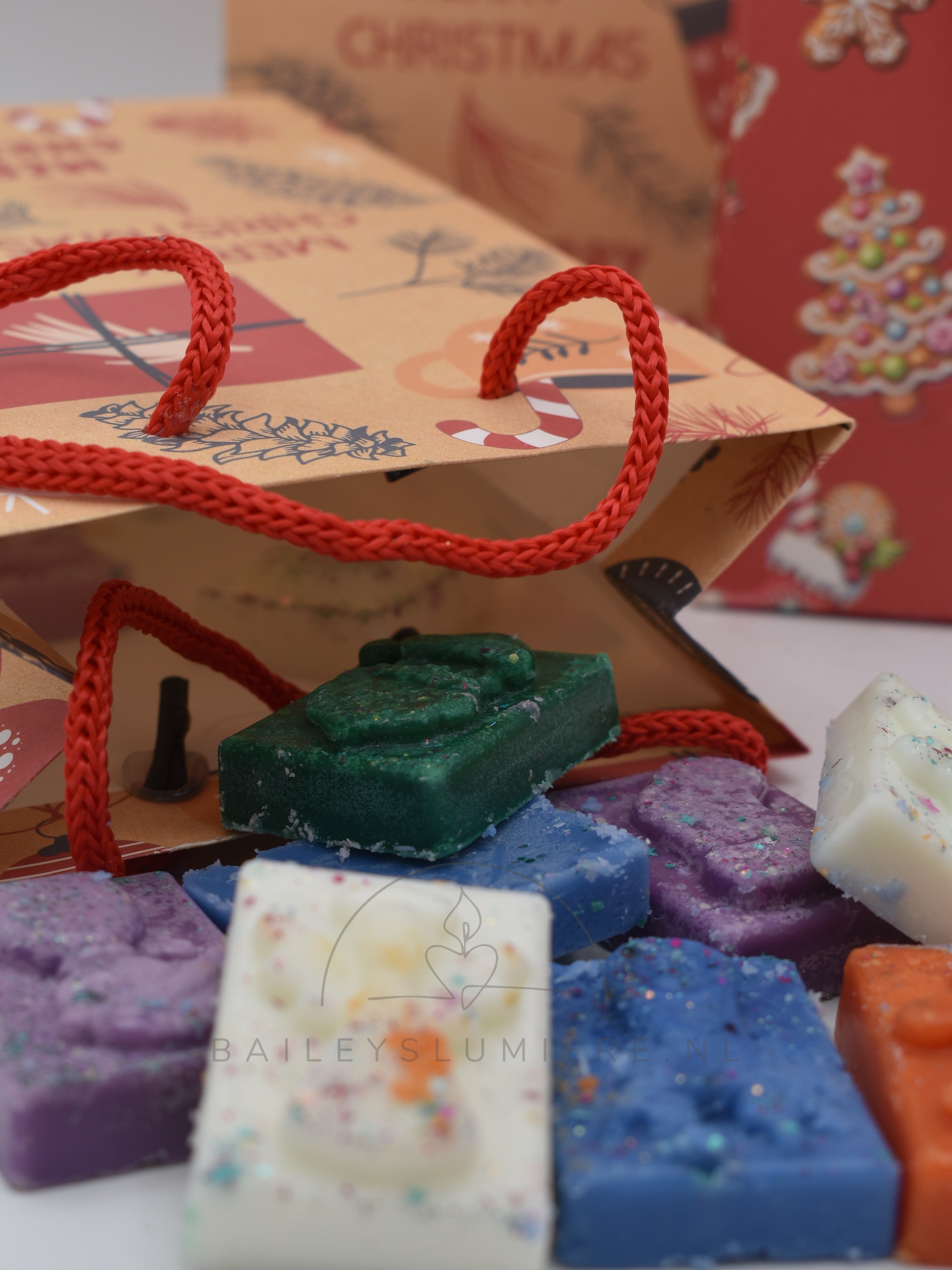 Luxe kerst cadeautasje met 12 waxmelts