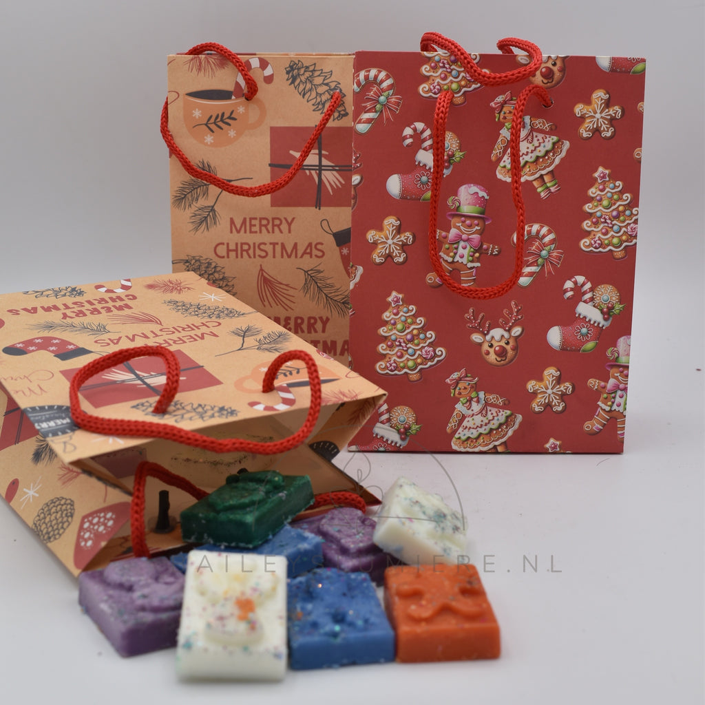 Luxe kerst cadeautasje met 12 waxmelts