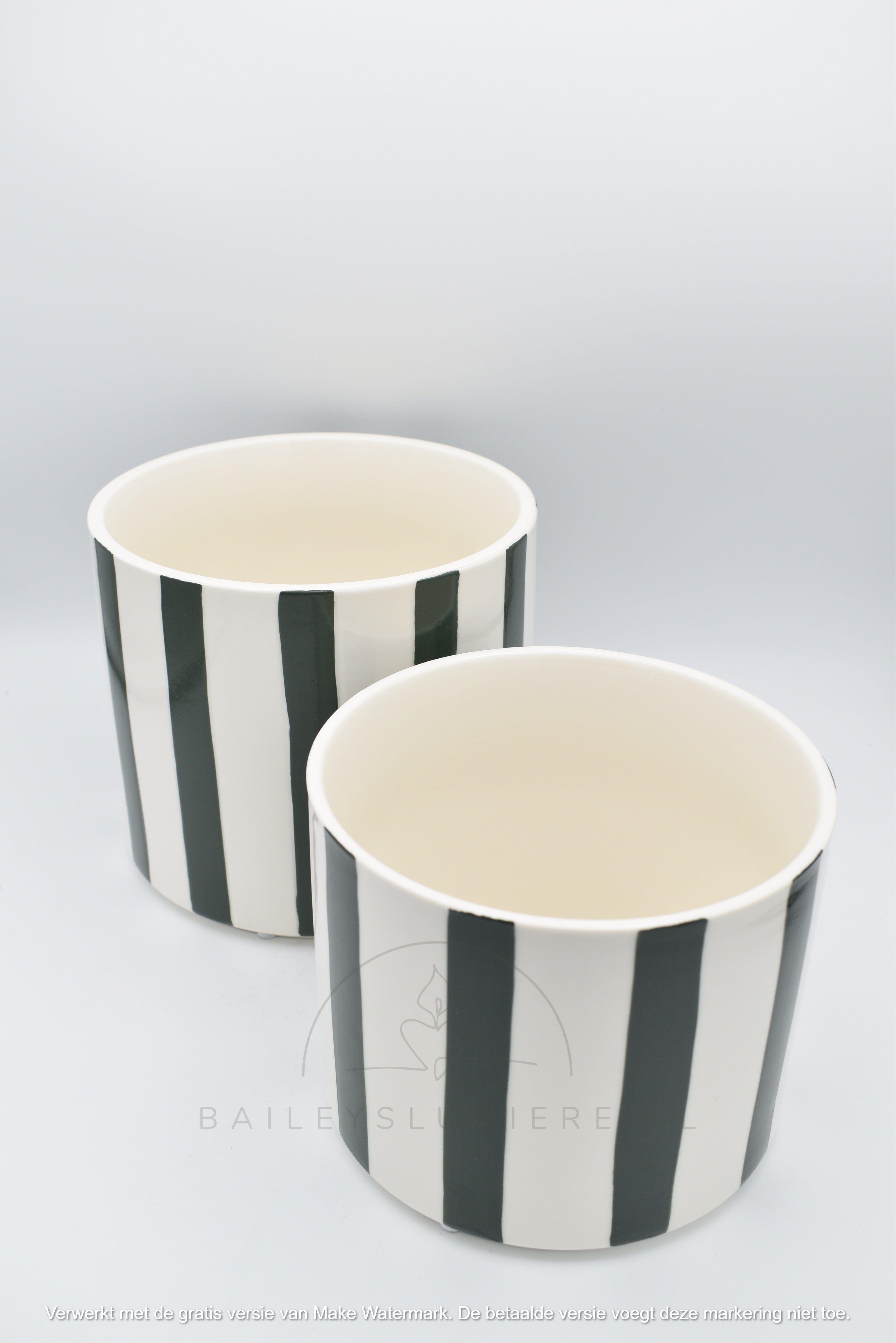 Gestreepte bloempotten