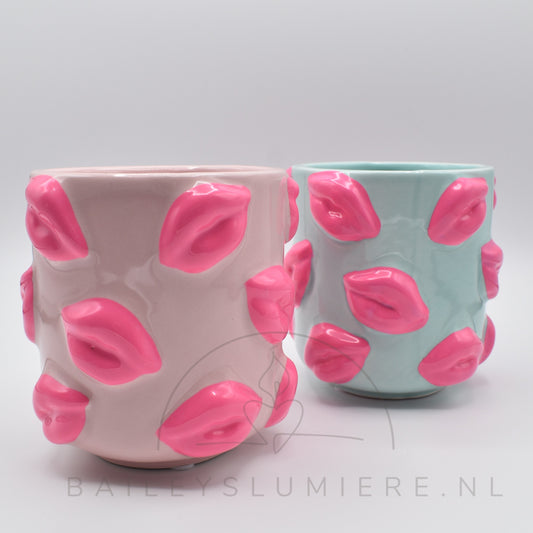 Keramieken planten pot met lippen