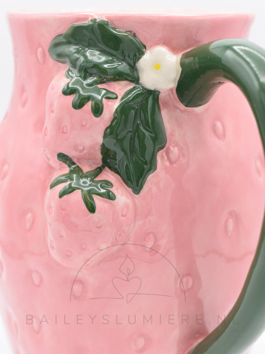 Aardbeien vaas, zacht roze