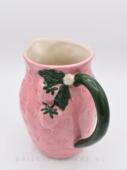 Aardbeien vaas, zacht roze