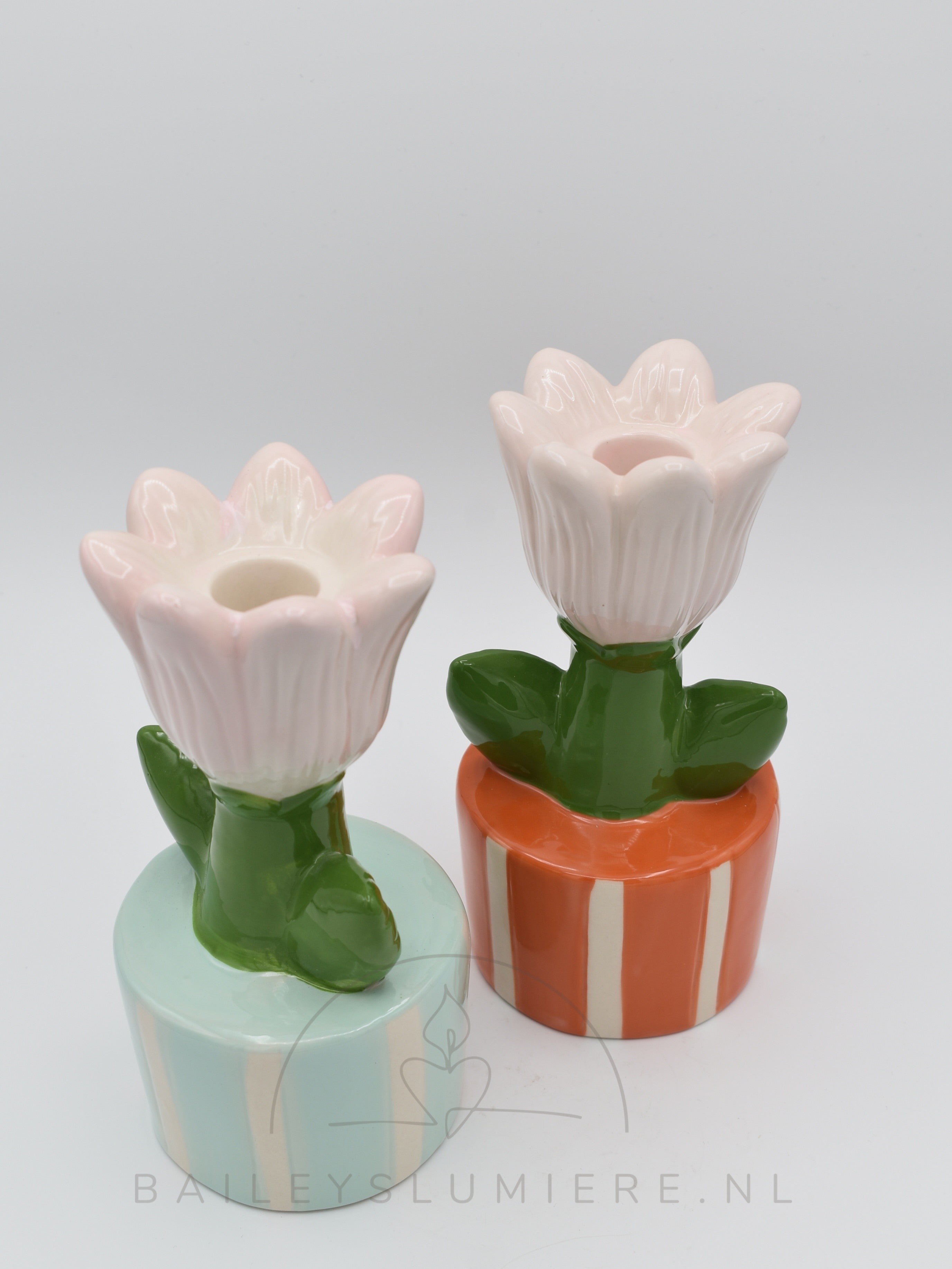 Tulpen kaarsenhouder van keramiek