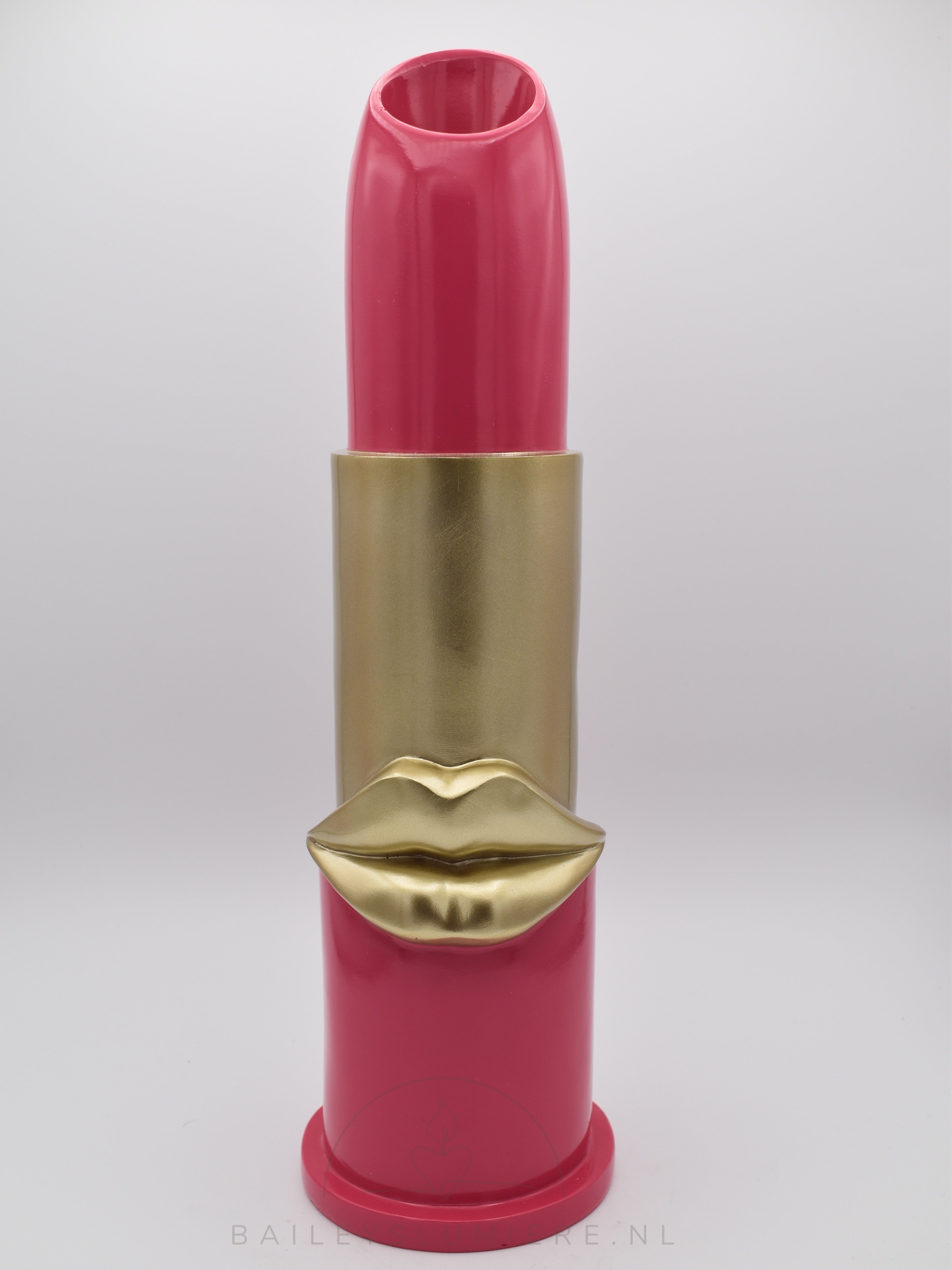 Lipstick vaas met gouden lippen