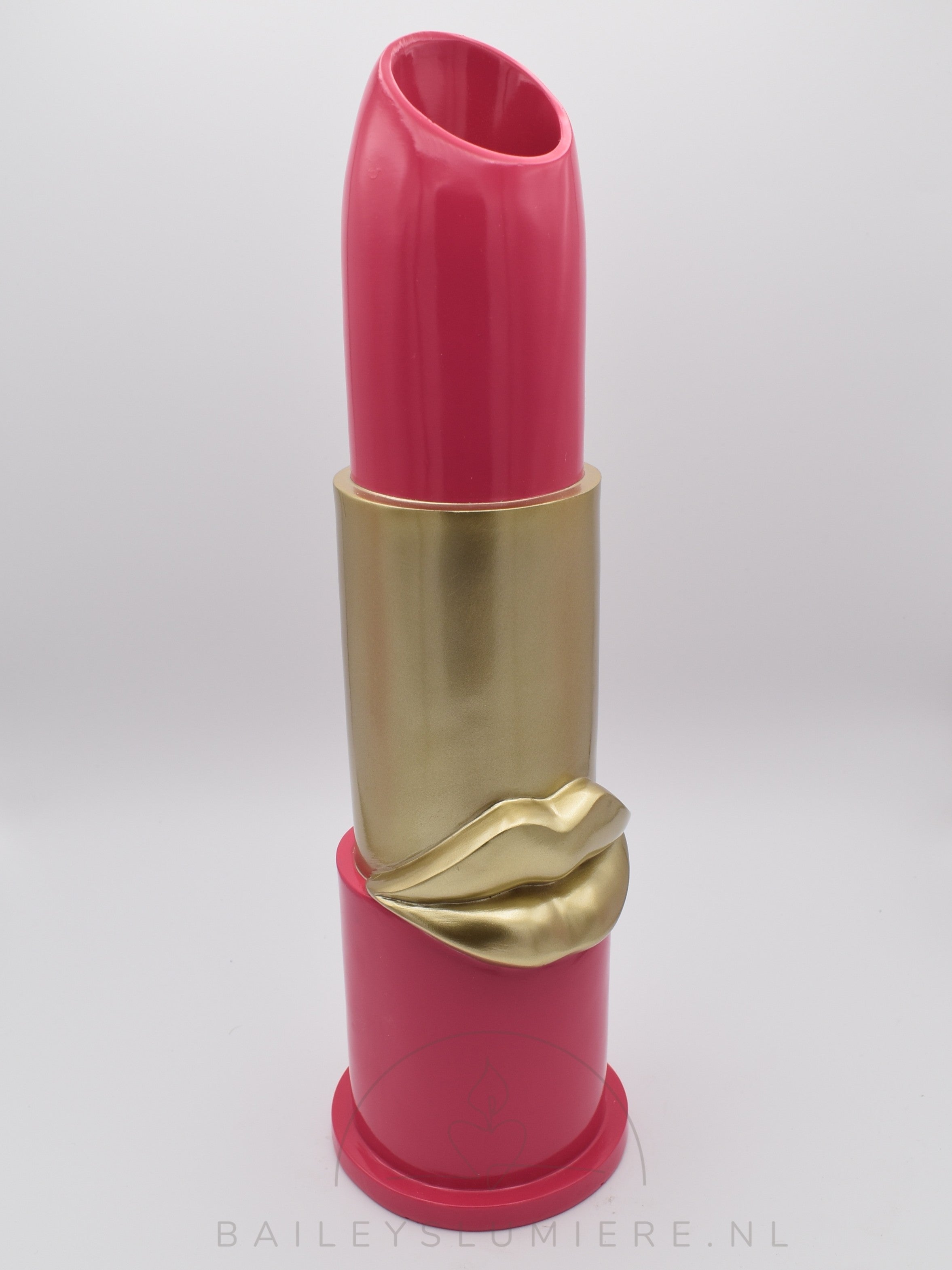 Lipstick vaas met gouden lippen