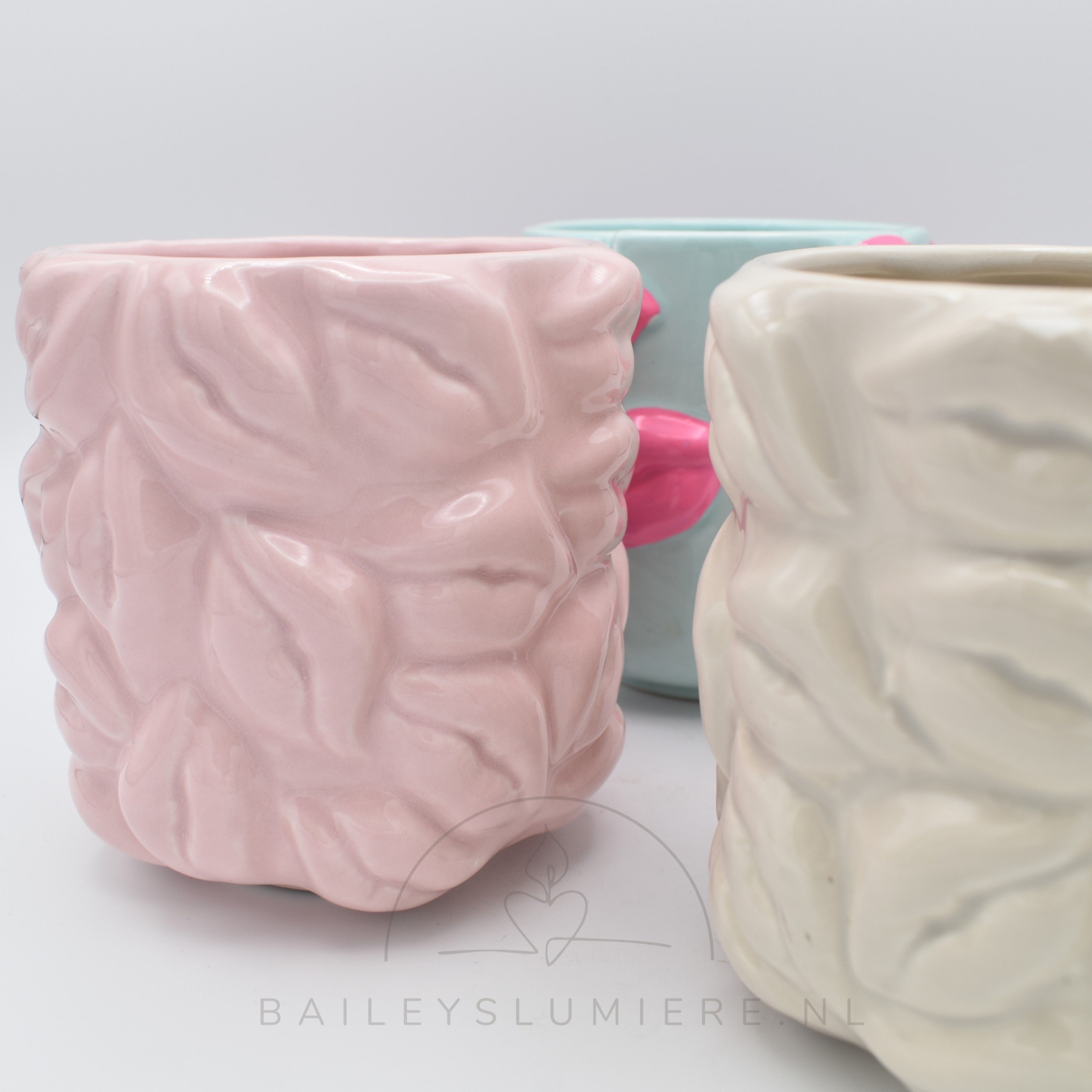 Keramieken planten pot met lippen